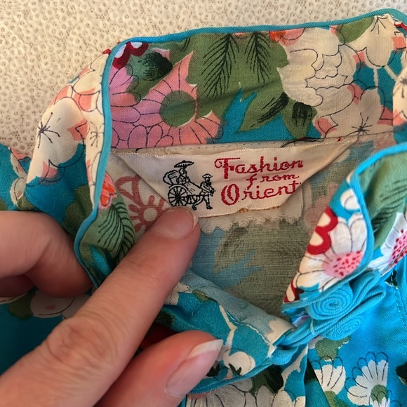 Vintage RARE 60s Blue Floral top and blue pants collectors piece child k… - Picture 6 of 17